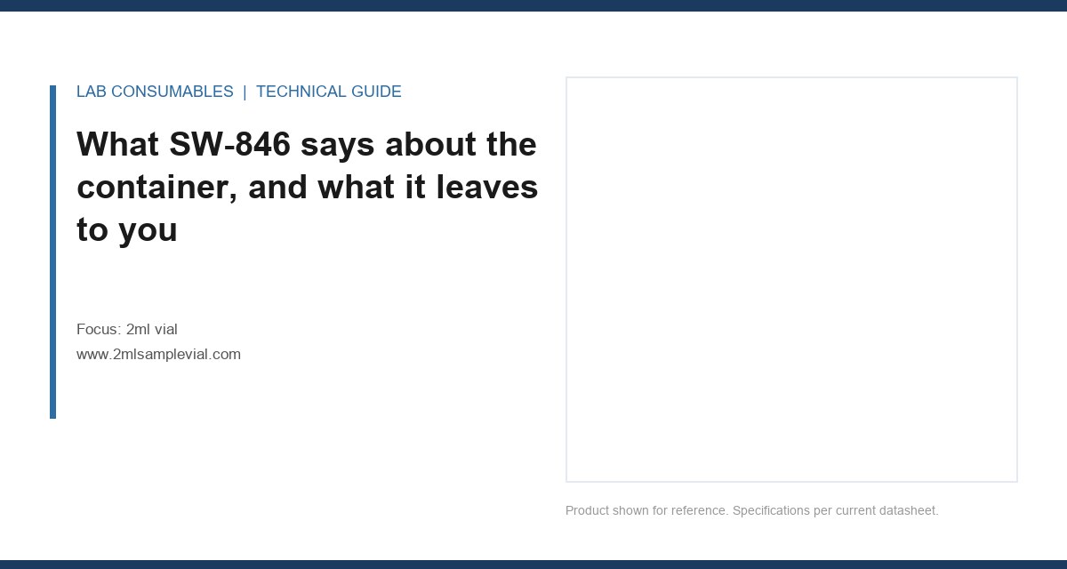 What SW-846 says about the container, and what it leaves to you