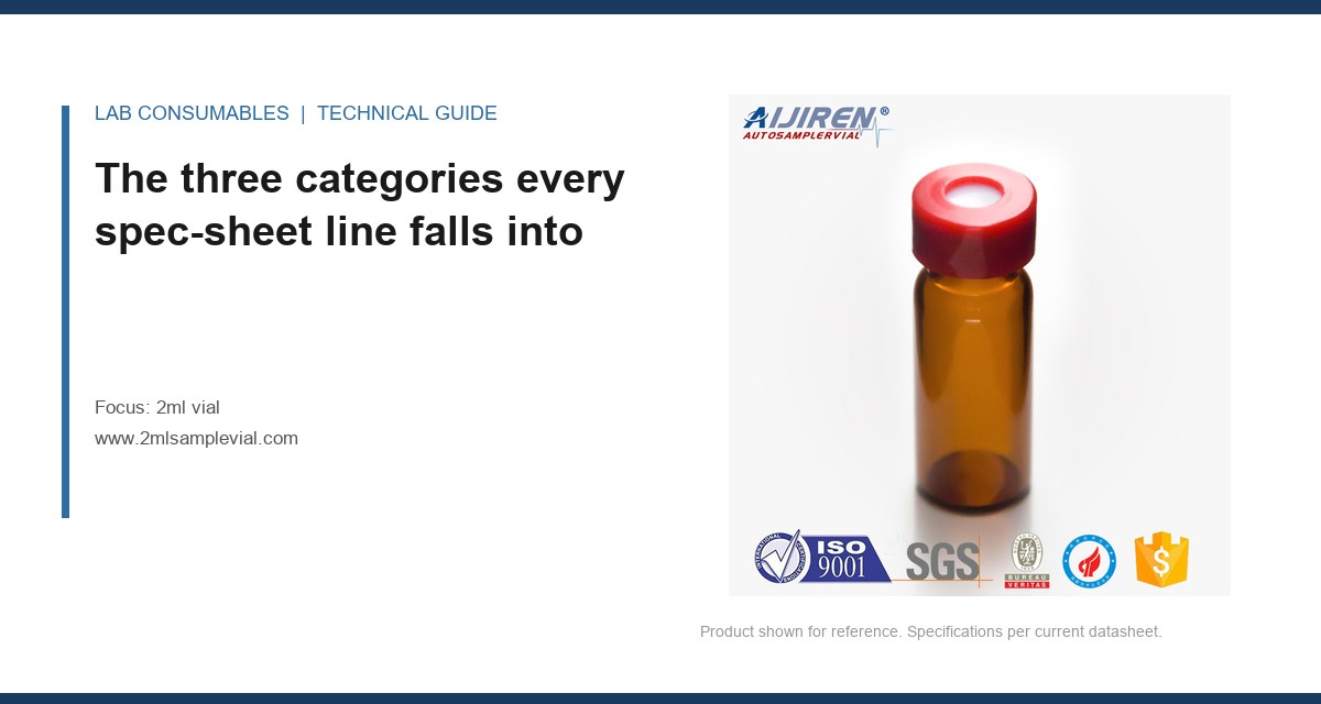 The three categories every spec-sheet line falls into