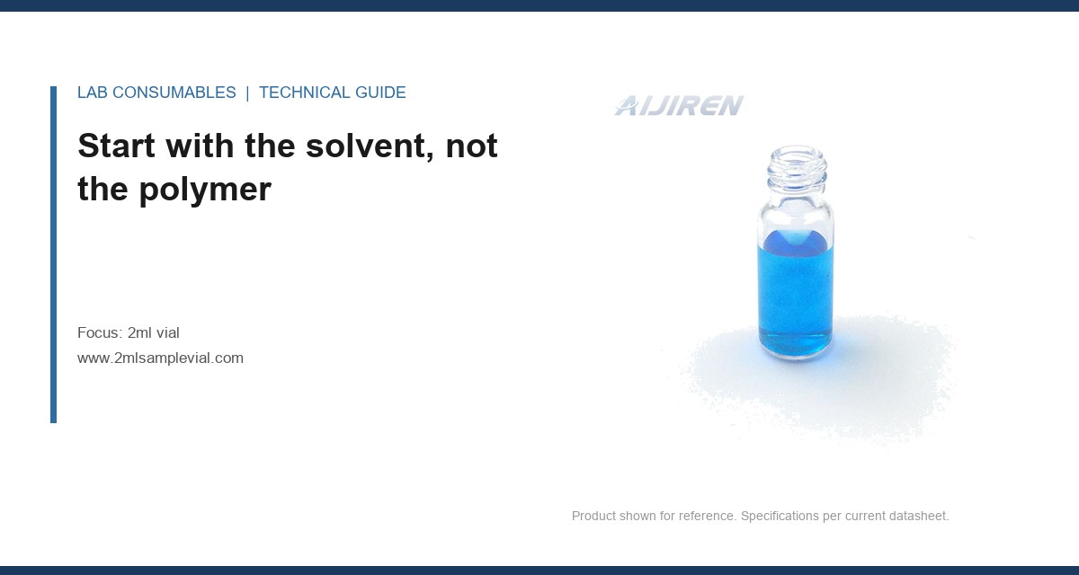 Start with the solvent, not the polymer