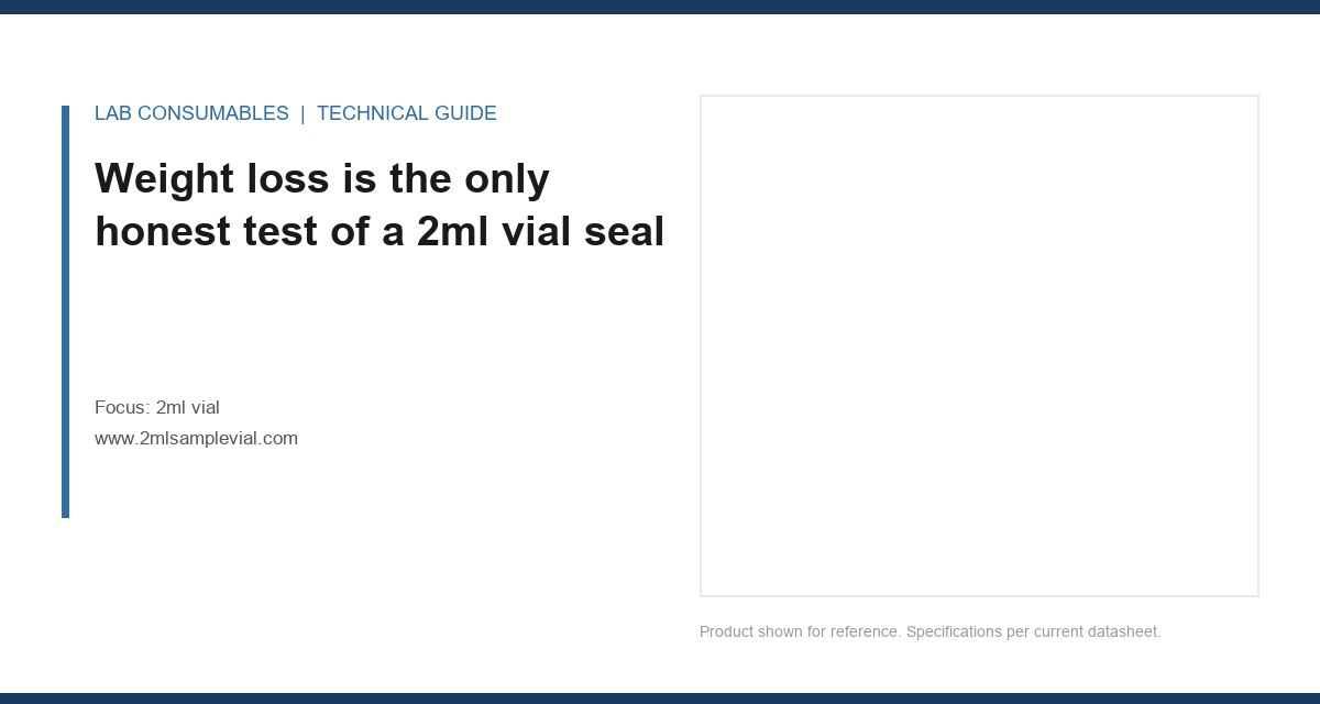 Weight loss is the only honest test of a 2ml vial seal